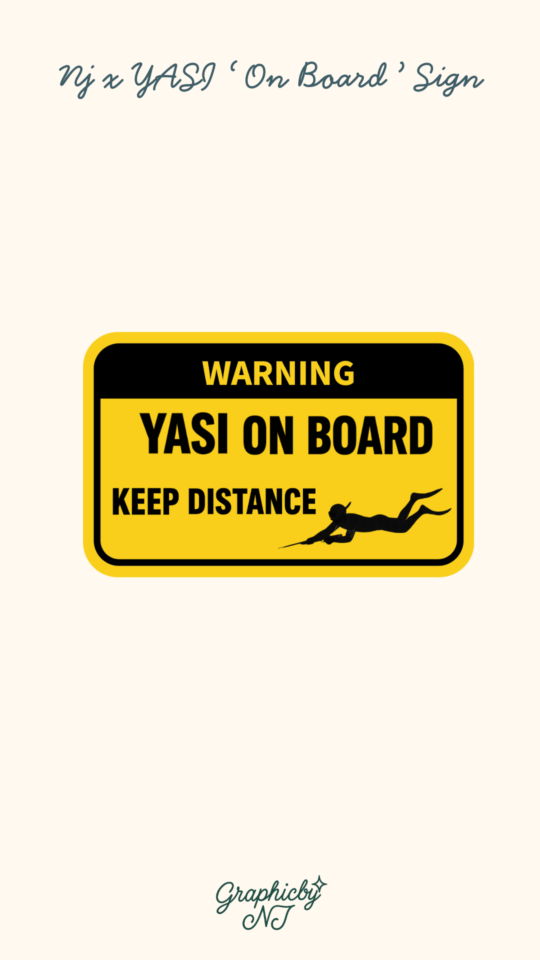 NJ “Yasi On Board” Warning Sticker