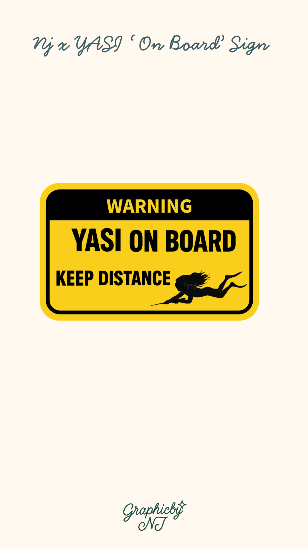 NJ “Yasi On Board” Warning Sticker